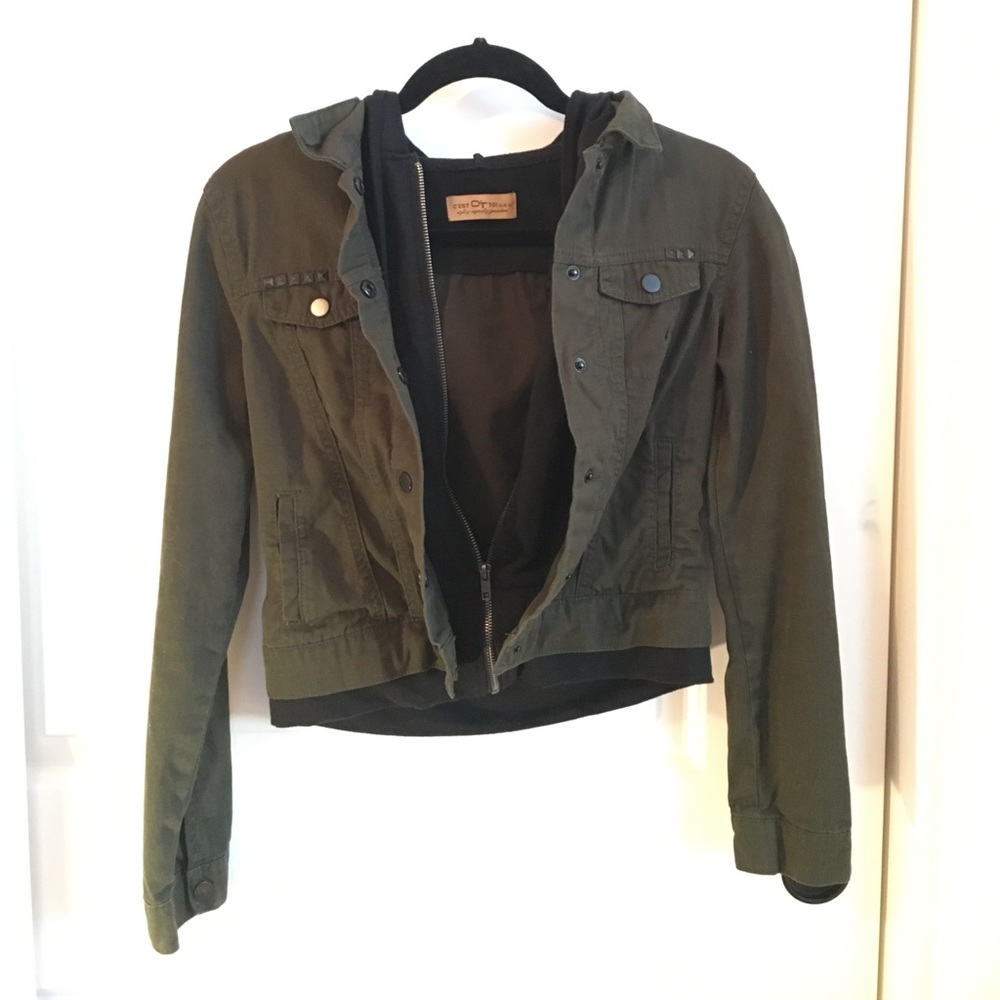 Twill Green Hooded Jacket